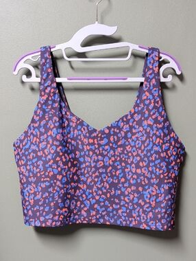 Old Navy Womens Active Purple Animal Print Cropped Top